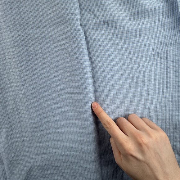 Quiksilver Rayon Polyester Check Short Sleeve Large Point Blue Pocket Mens Shirt - Picture 13 of 16